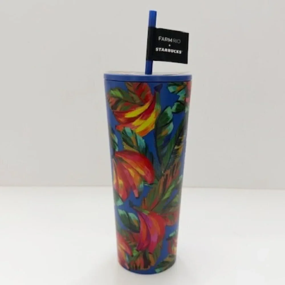 Starbucks Farm Rio Summer 2025 Red Blue Banana Cup Tumbler Venti 24 oz